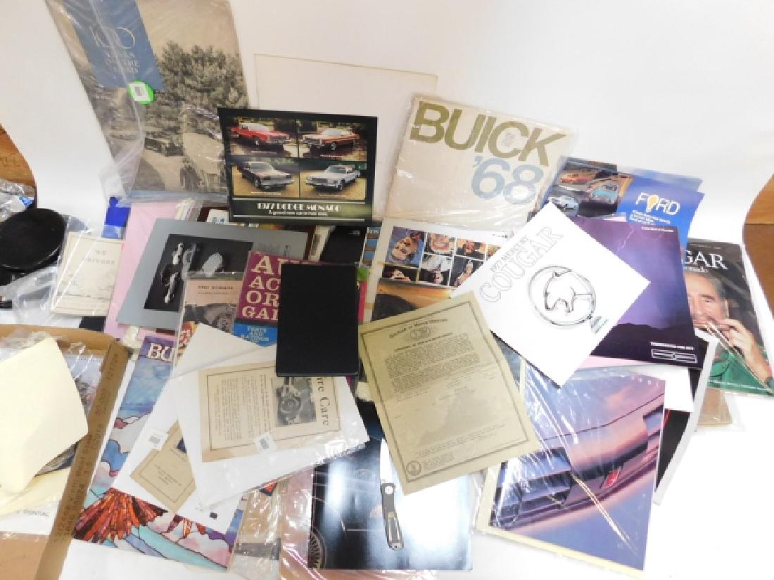 LARGE COLLECTION OF CAR BROCHURES, ADVERTISMENTS (1 of 3)