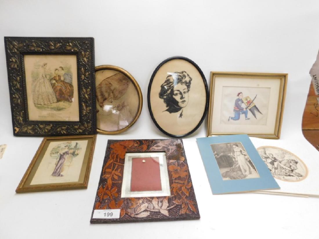 COLLECTION OF PRINTS: NICELY FRAMED PRINTS, SOME WITHOUT FRAMES. LARGEST IS 14" BY 12 1/2"