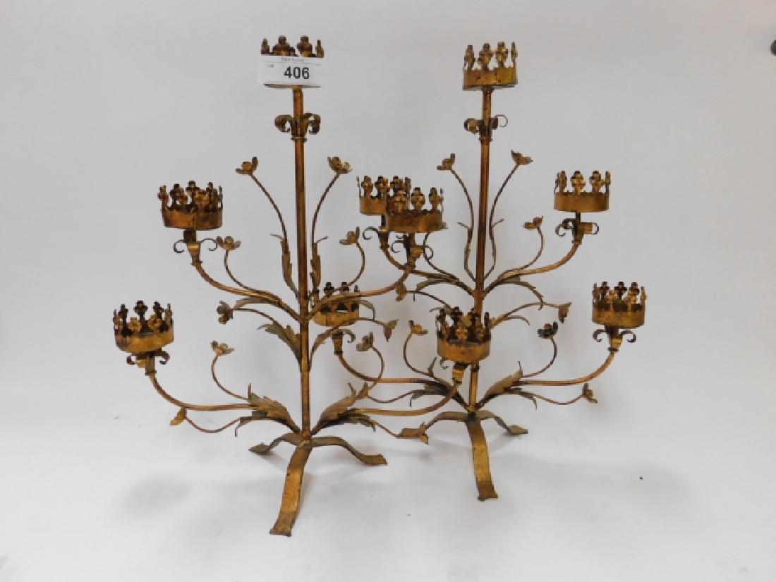 WROUGHT IRON CANDLE HOLDERS (1 of 2)