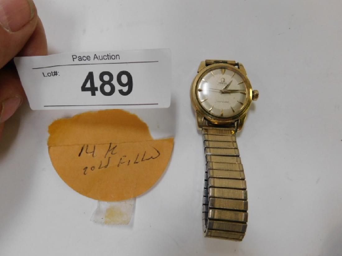 14K GOLD FILLED OMEGA WATCH: OMEGA. GOOD CONDITION
