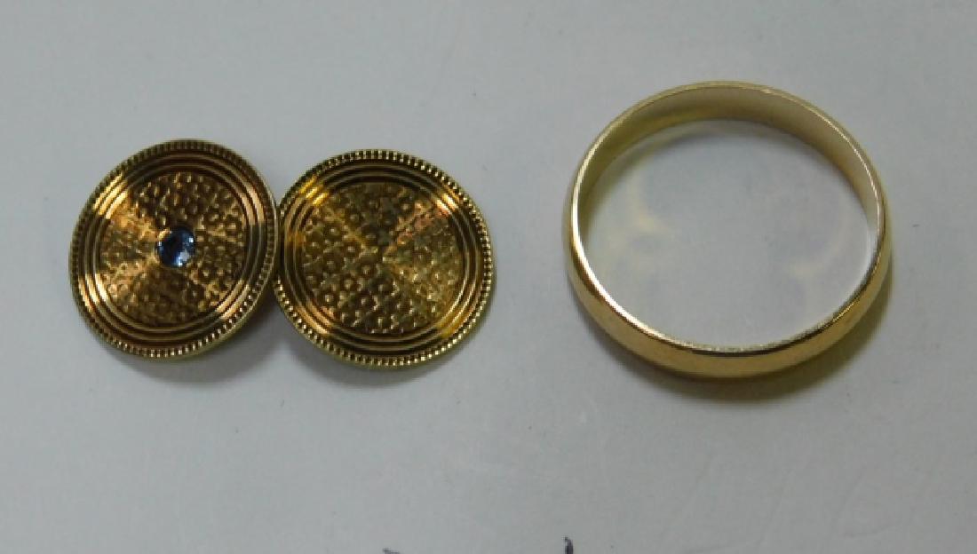 14K GOLD RING WITH SINGLE CUFFLINK (1 of 1)