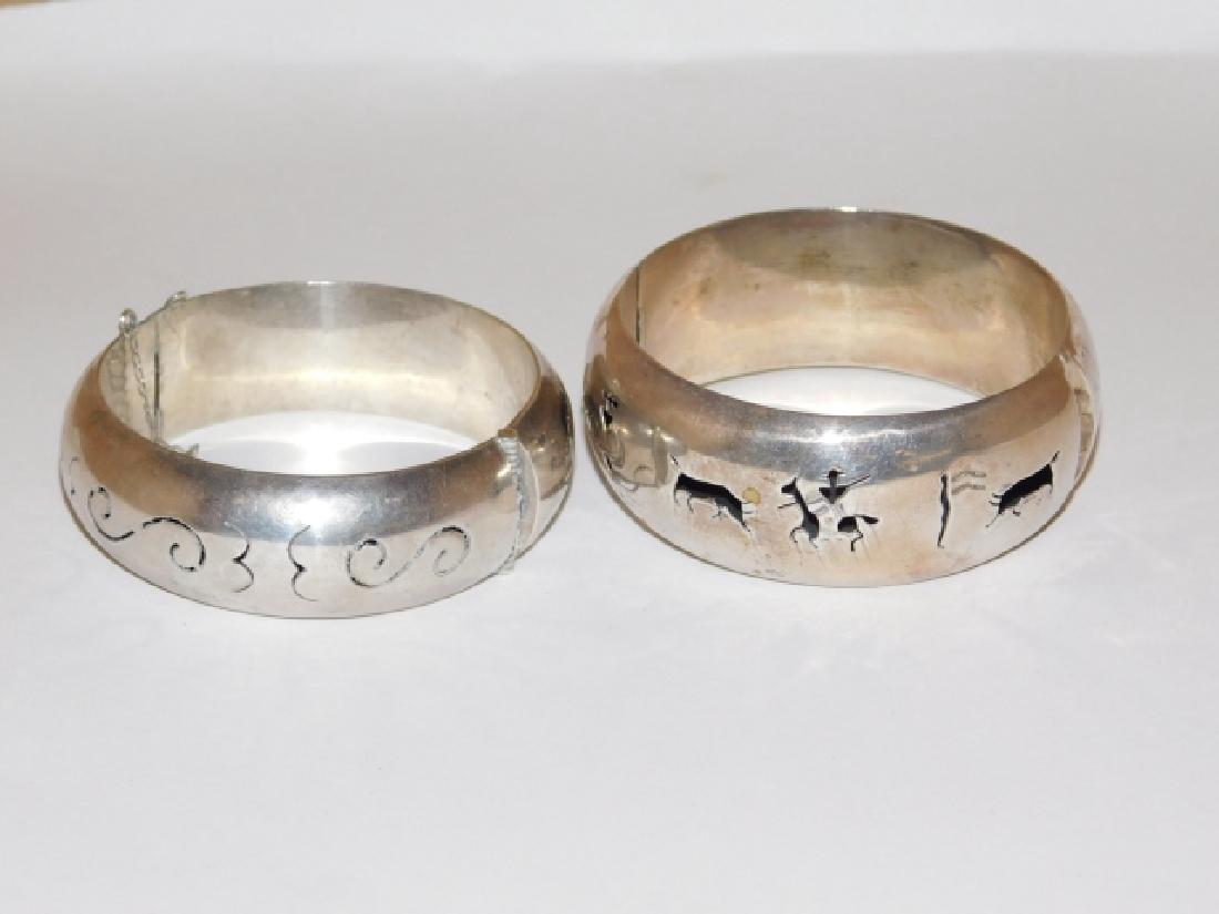 TWO MEXICAN SILVER BRACELETS (1 of 2)