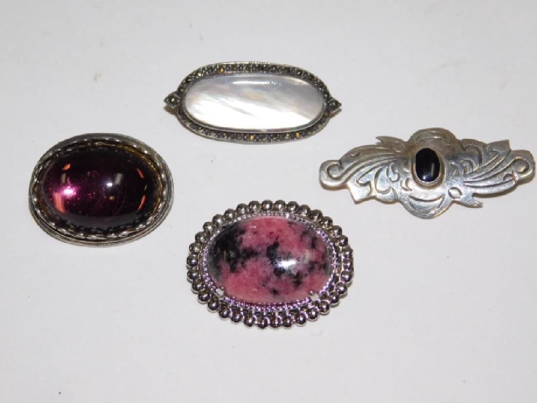 FOUR STERLING SILVER PINS (1 of 1)