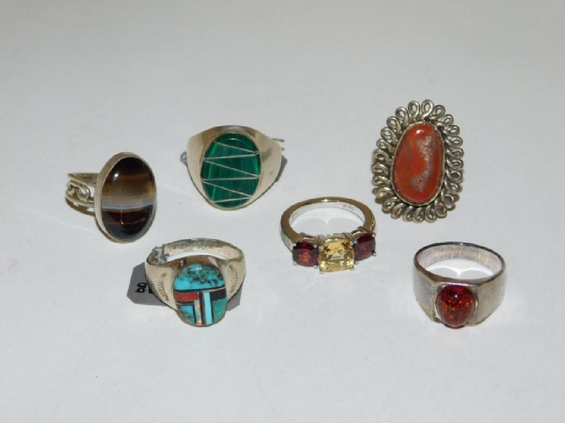 SIX STERLING SILVER RINGS (1 of 1)