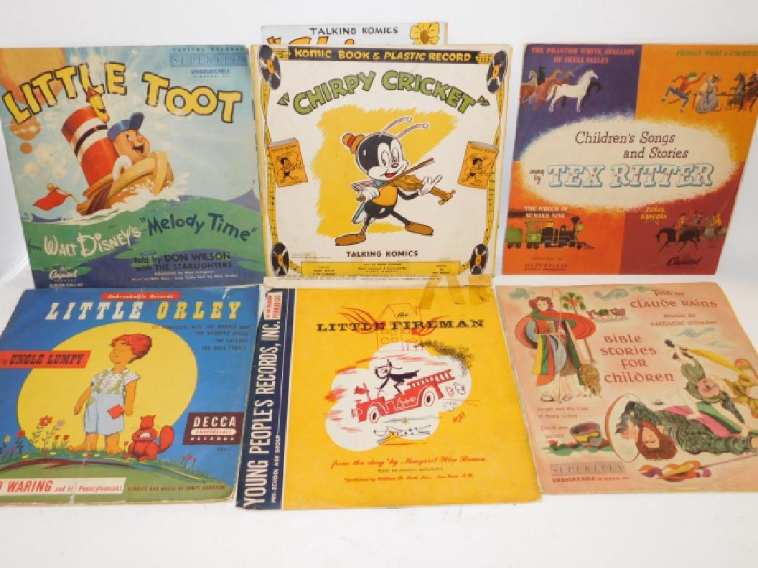 COLLECTION OF CHILDREN'S RECORDS: MINOR DAMAGE TO COVERS, TEARS, TAPE, ETC.