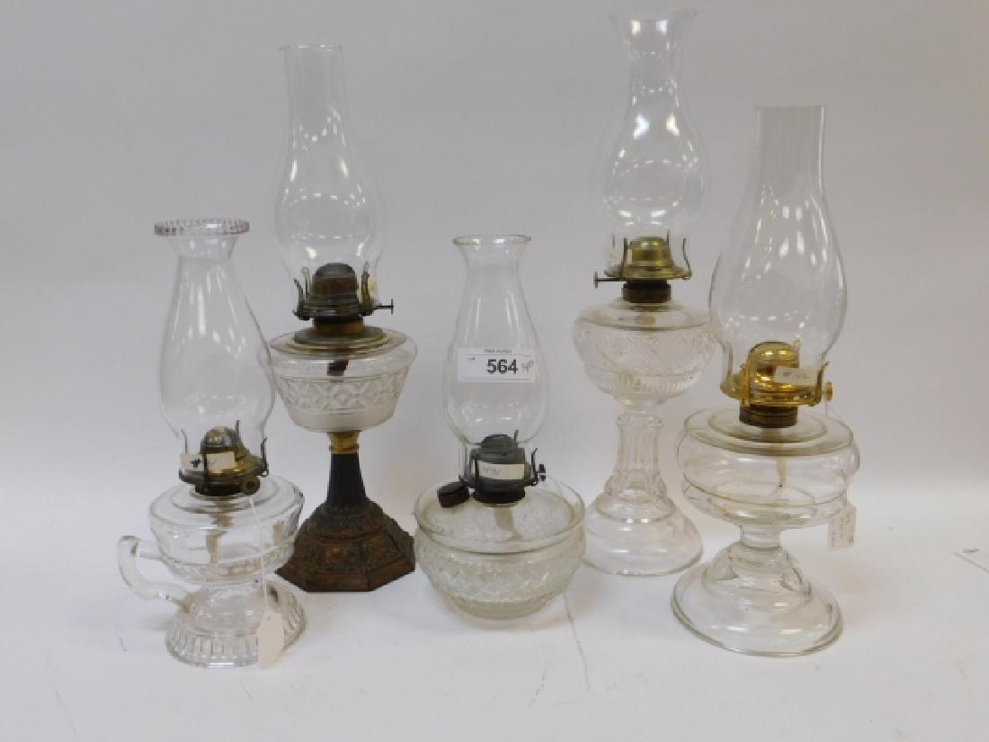 FIVE OIL LAMPS (1 of 6)