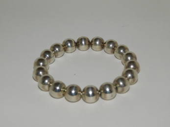 STERLING SILVER BEAD BRACELET