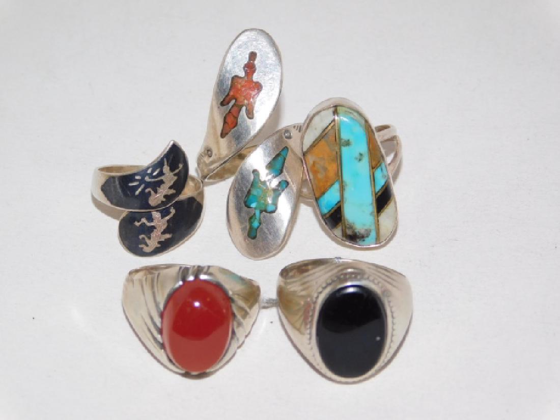 FIVE STERLING SILVER RINGS (1 of 1)