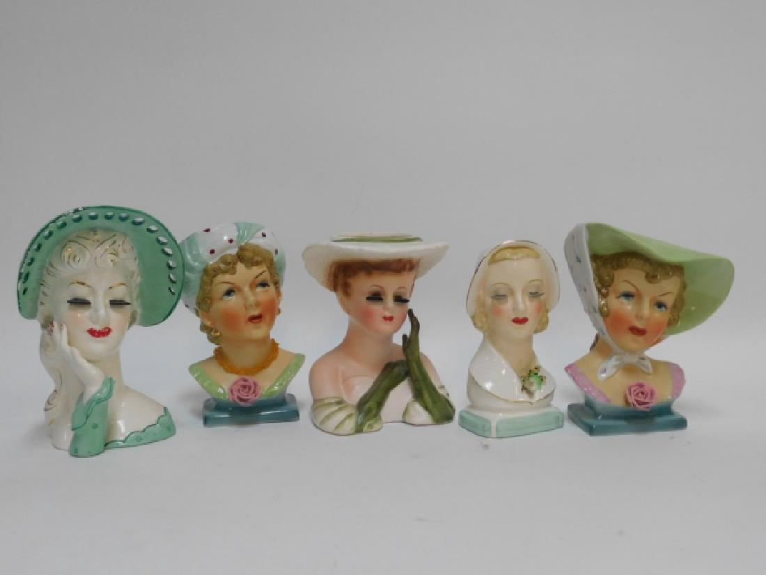FIVE VINTAGE HEAD VASES (1 of 6)