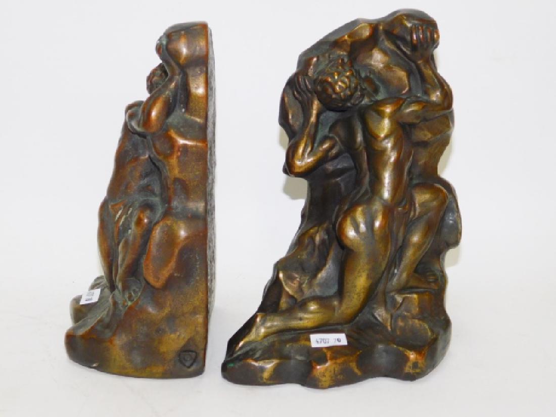 PAIR OF COPPER AND CLAD BOOKENDS (1 of 5)