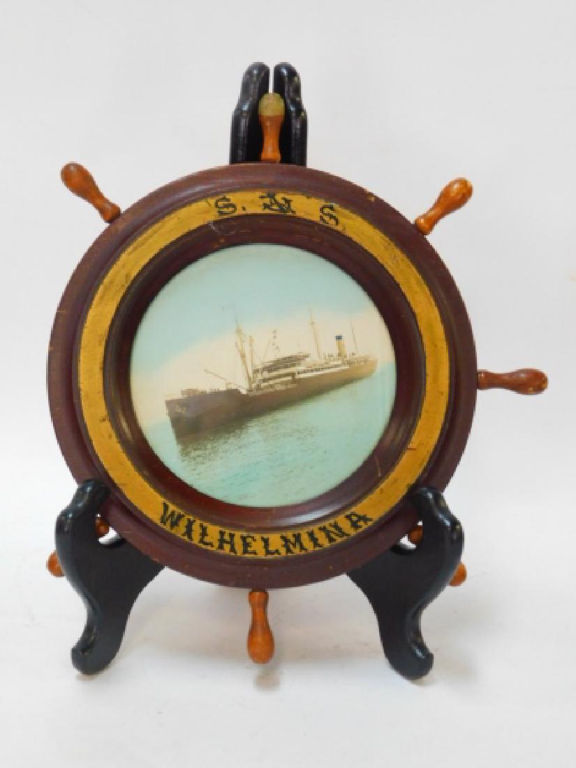 PHOTO OF GERMAN WWII GERMAN TORPEDO SHIP: SHIP WAS BUILT IN 1910, SUNK IN DECEMBER OF 1940. NICELY FRAMED WITH MINOR DAMAGE TO FRAME.