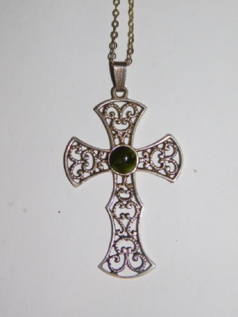 STERLING SILVER NECKLACE WITH CROSS PENDANT (1 of 2)
