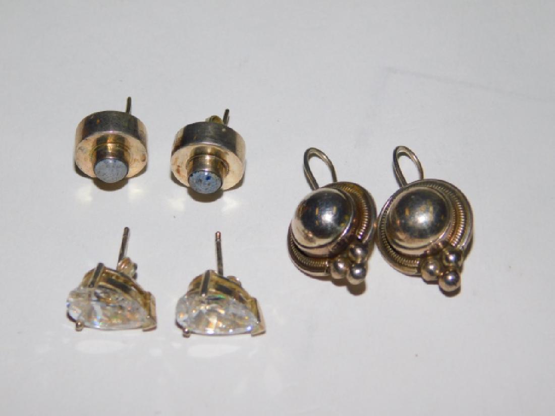 THREE PAIRS OF STERLING SILVER EARRINGS (1 of 2)