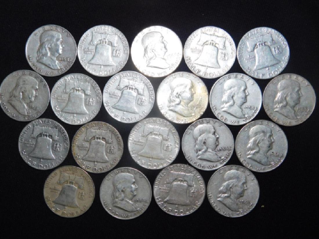 TWENTY FRANKLIN HALF DOLLARS (1 of 5)