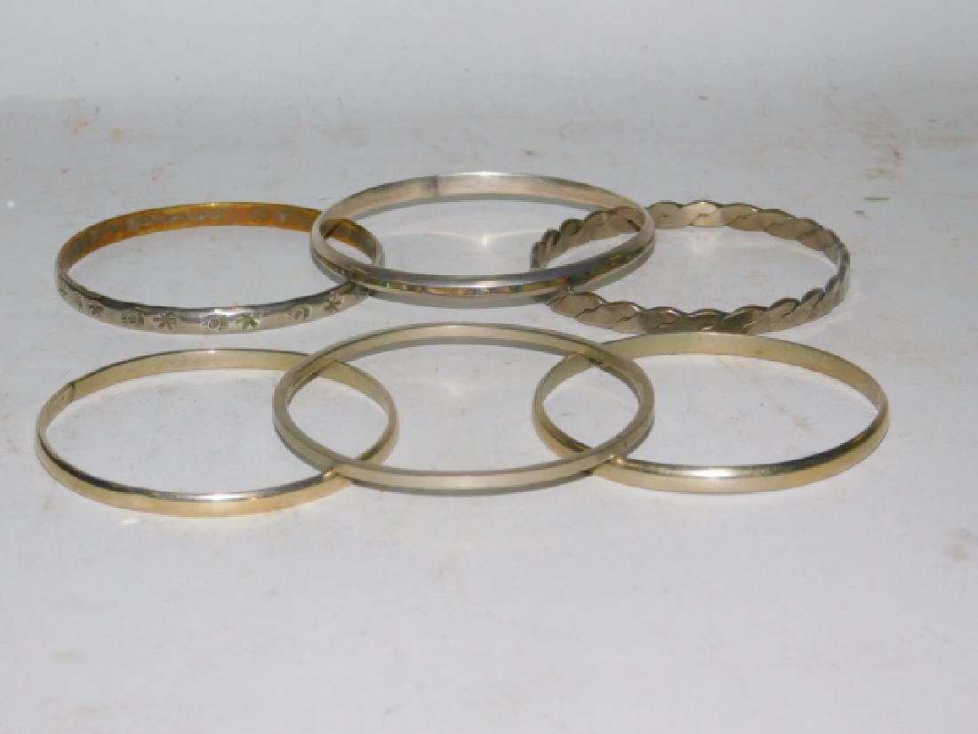SIX STERLING SILVER BANGLE BRACELETS (1 of 2)