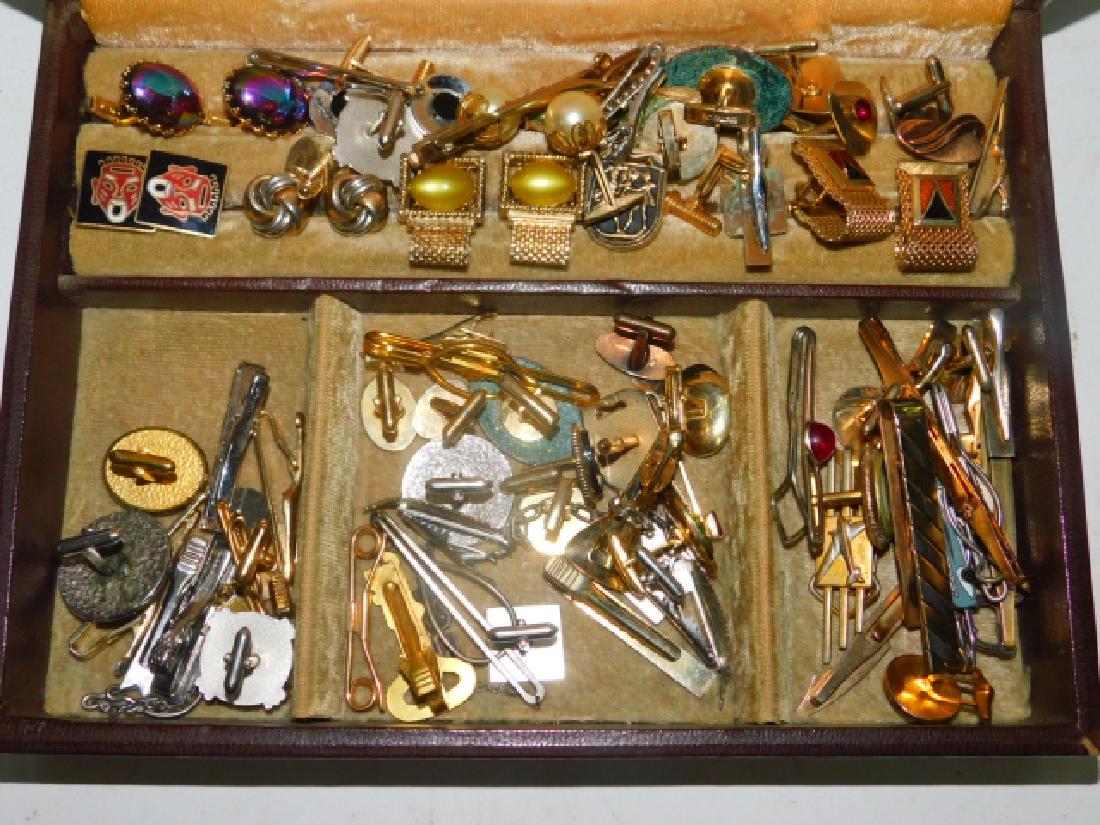 COLLECTION OF CUFFLINKS AND TIE CLIPS WITH BOX (1 of 2)