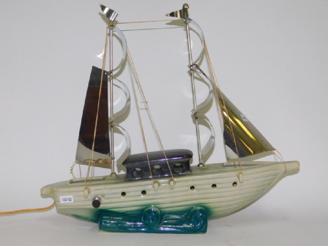 SHIP LIGHT: 14" TALL BY 16" LONG. GOOD CONDITION
