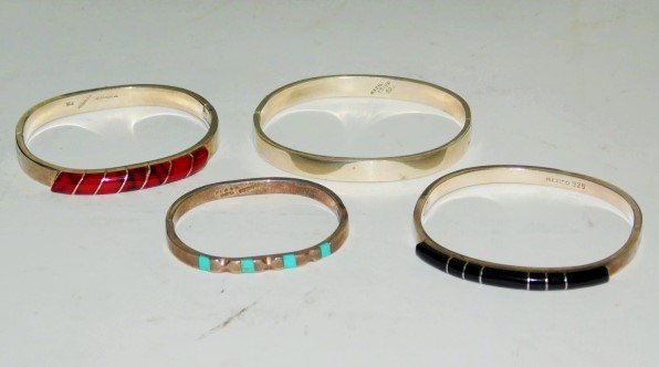 FOUR STERLING SILVER BRACELETS (1 of 1)