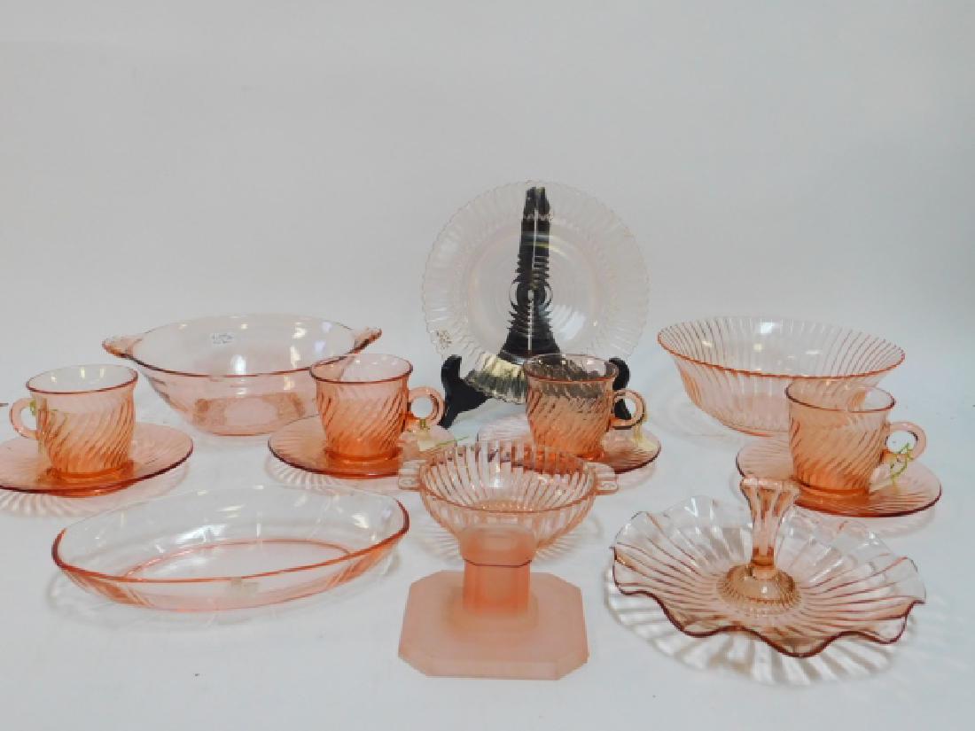 PINK DEPRESSION GLASS (1 of 6)