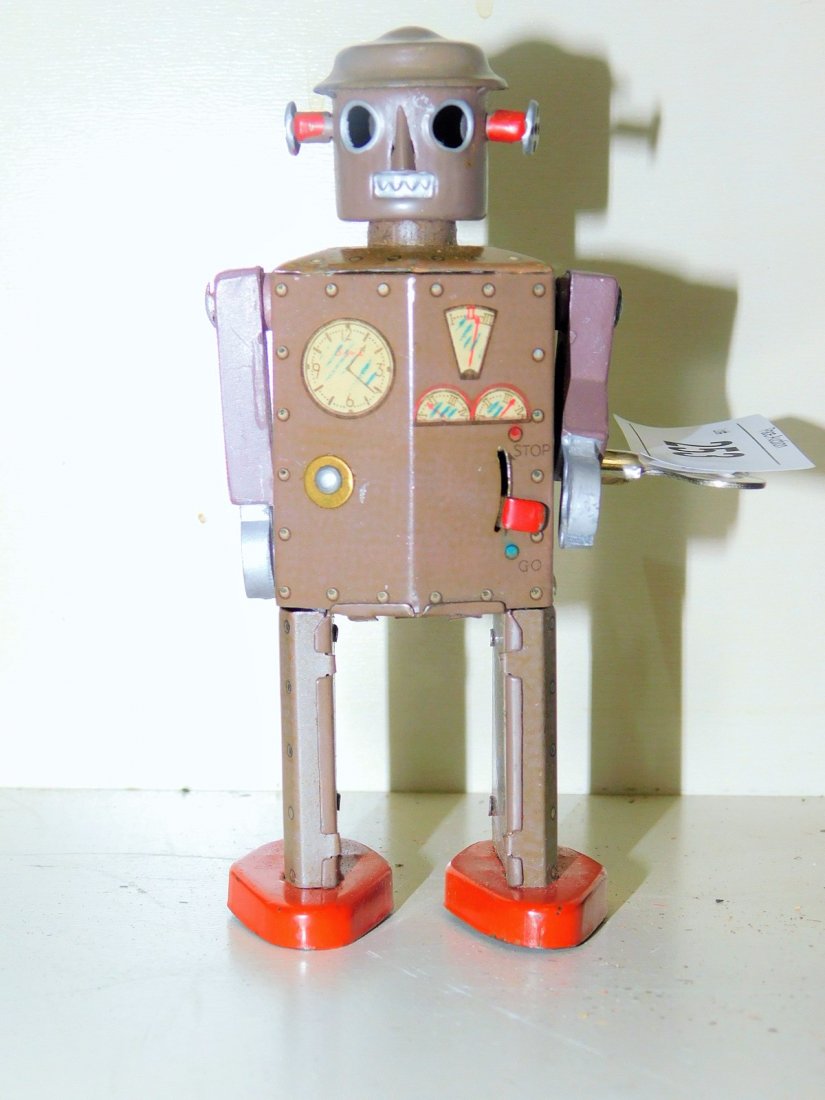 TIN LITHO WIND UP  ATOMIC ROBOT MAN (1 of 5)