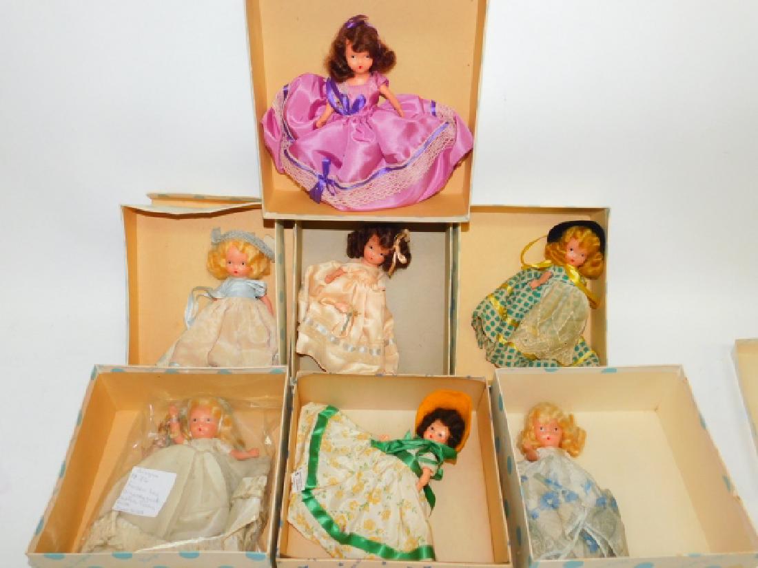 SEVEN NANNY ANN STORYBOOK DOLLS: INCLUDES: BRIDAL SERIES- BRIDE #86, SEPTEMBER'S GIRL LIKE A STORM #195, SEASONS SERIES -SUMMER #91, FAMILY SERIES- BRIDESMAID #87, BEAUTY -FROM BEAUTY AND THE BEAST #156, AMERICAN GIRL SERIES -WESTERN