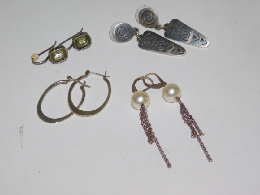 FOUR PAIRS OF STERLING SILVER EARRINGS (1 of 1)