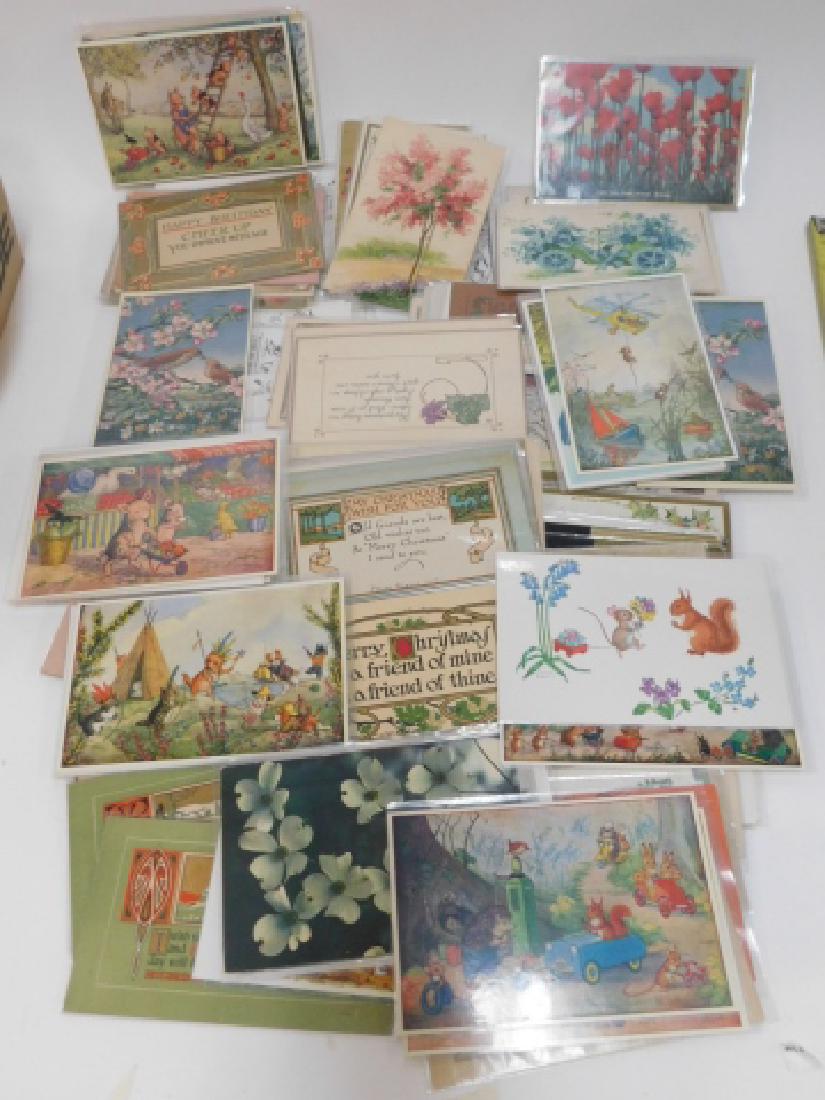 COLLECTION OF VINTAGE POSTCARDS: COLLECTION OF VINTAGE POSTCARDS, INCLUDING FLORAL, CHRISTMAS, BIRTHDAY, ETC