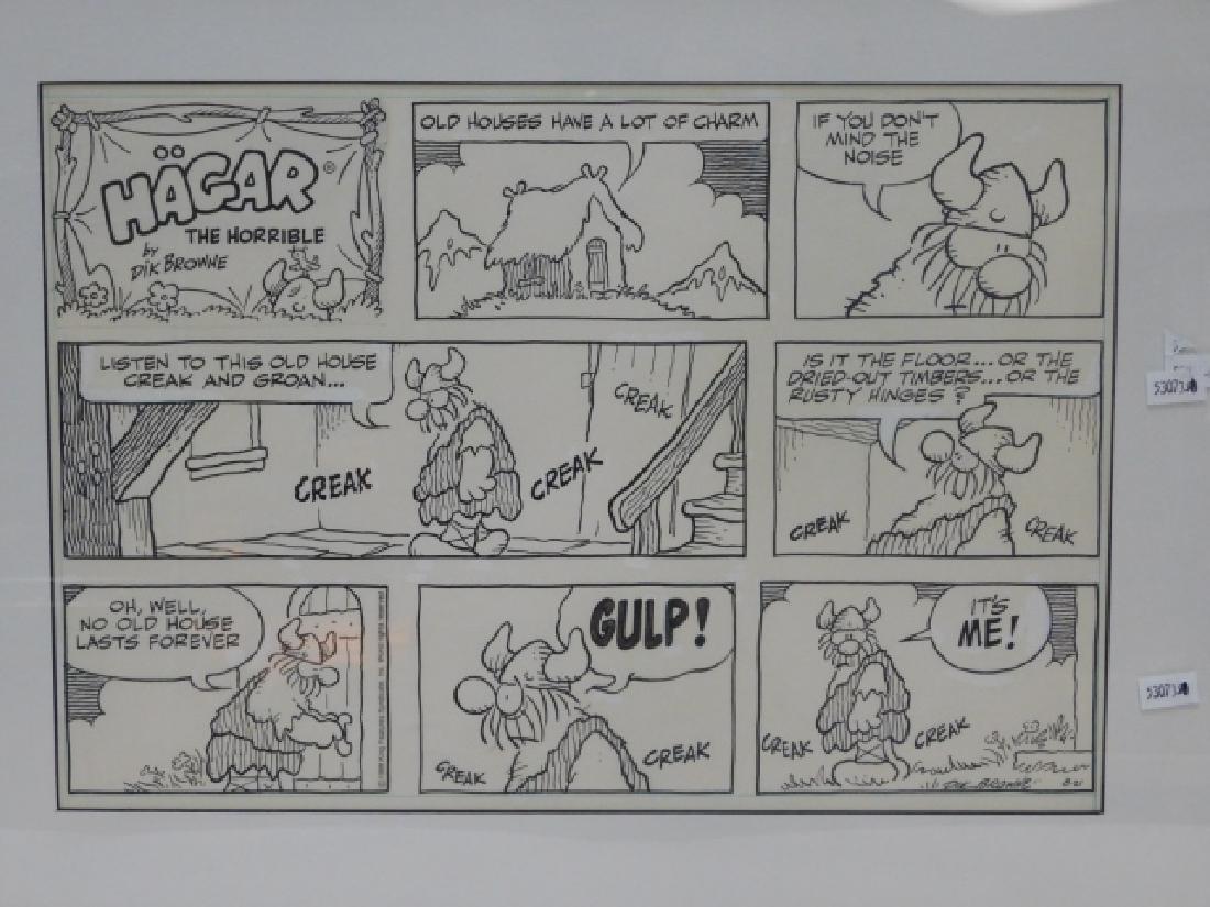 HAGAR THE HORRIBLE BY DIK BROWNE: FRAMED CARTOON OVERALL 16" X 20"