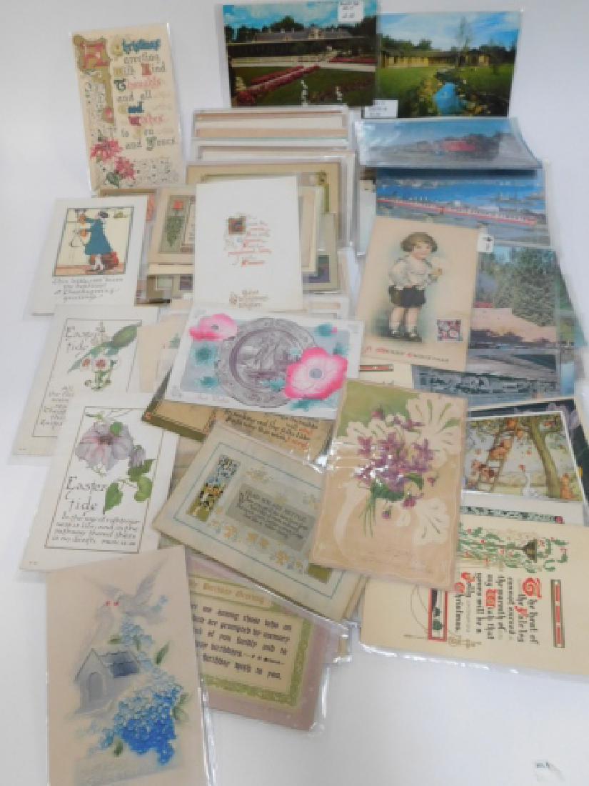 COLLECTION OF VINTAGE POSTCARDS AND PHOTOS: LARGE COLLECTION OF VINTAGE POSTCARDS AND SCENIC PICTURES.