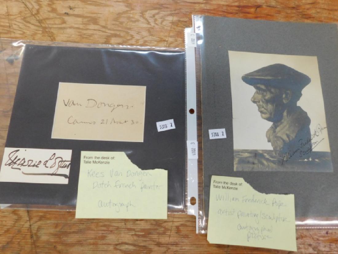 KEES VAN DONGEN & WILLIAM FREDERICK POPE AUTOGRAPH: DUTCH FRENCH PAINTER. ARTIST PAINTING/SCULPTURE AUTOGRAPHS
