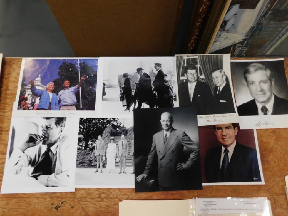 COLLECTION OF AUTOGRAPHED PHOTOS: AUTOGRAPHED GEORGE H.W. BUSH AND BARBARA BUSH PHOTO, ALONG WITH A FEW OTHER PHOTOS