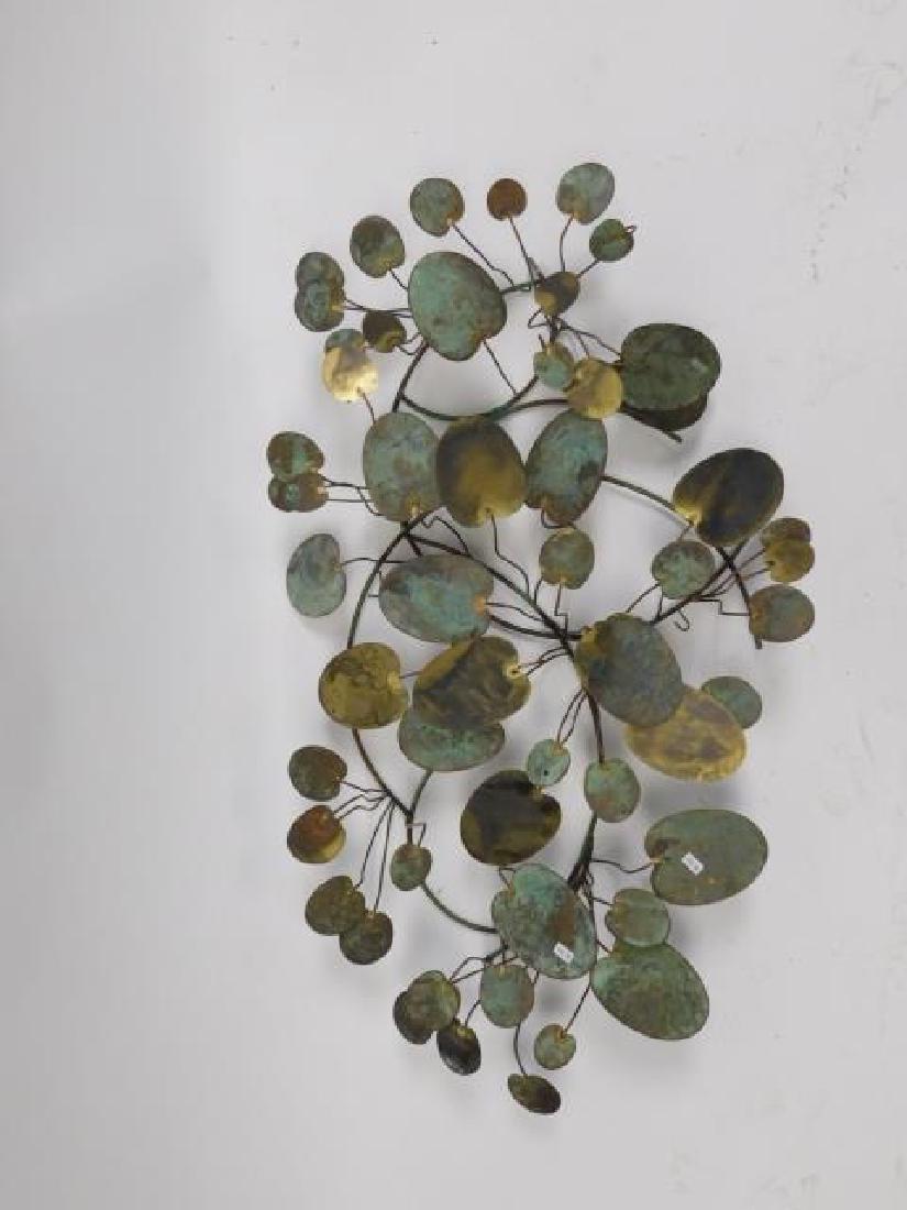 CONTEMPORARY MODERN WALL ART: APPROX 40" LONG, 25" WIDE. COPPER AND BRASS.
