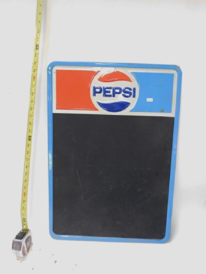 PEPSI ADVERTISING SIGN: APPROX 24" TALL. WITH CHALKBOARD