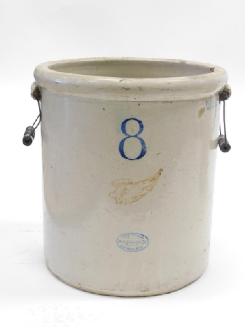 8 GALLON RED WING CROCK: 8 GALLONS. MINOR CRACKS