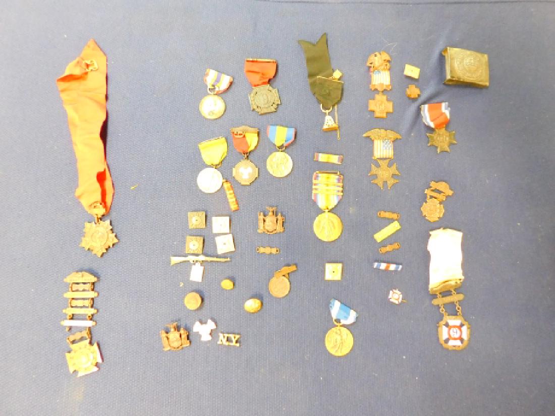 COLLECTION OF U.S. MILITARY MEDALS: VARIETY OF SIZES. TIFFANY & CO MARKSMAN AND FAITHFUL SERVICE