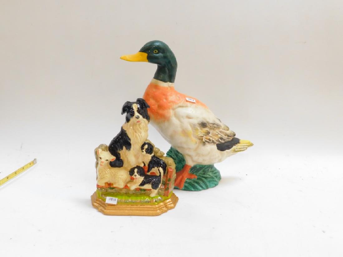 CAST IRON DOOR STOPS: DUCK AND DOG DOOR STOPS 11" TALL