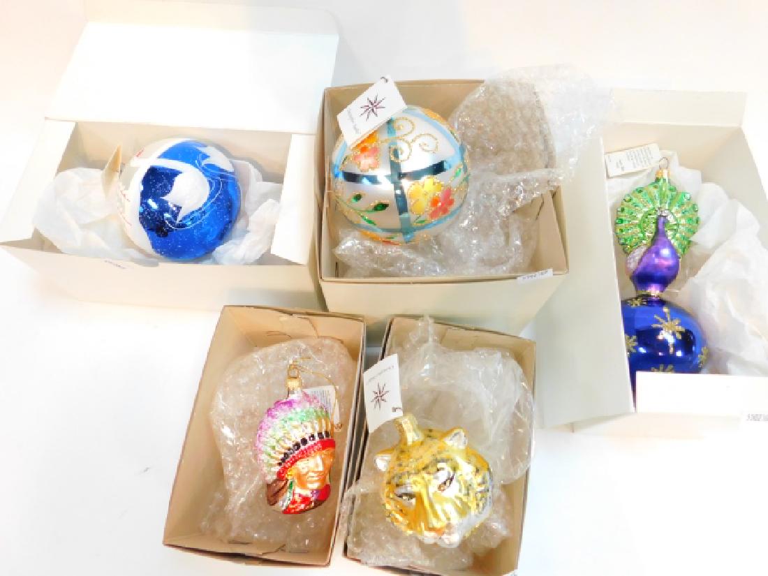 CHRISTOPHER RADKO CHRISTMAS ORNAMENTS: SWAN, TIGER, PEACOCK AND MORE.