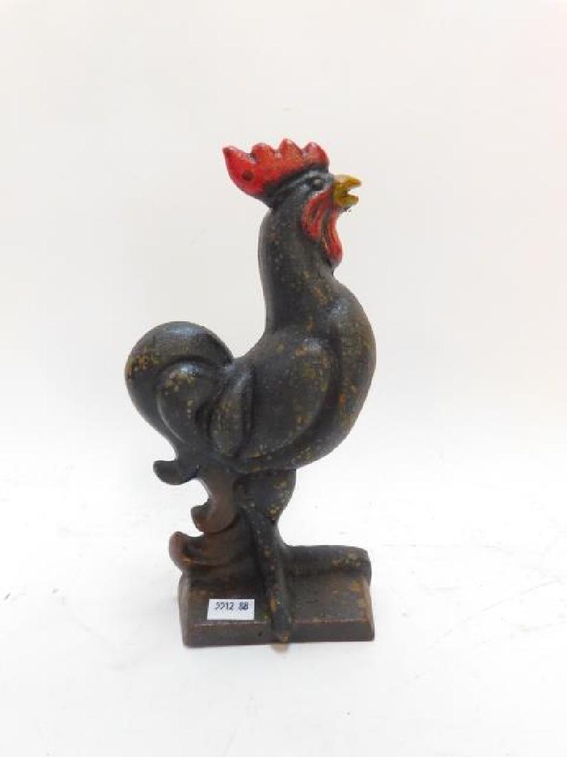 CAST IRON ROOSTER DOOR STOP: MODERN. APPROX 9" TALL