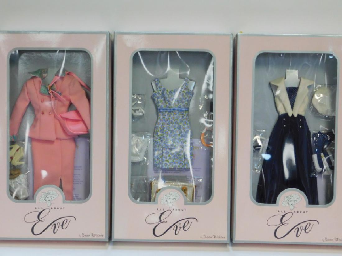 THREE, ITS ALL ABOUT EVE OUTFIT SETS: OUTFIT AND ACCESSORY SETS. NEW IN BOXES.