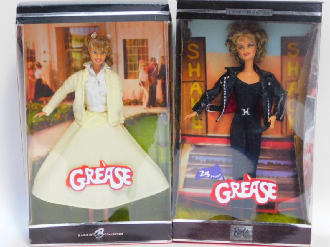 2 GREASE SANDRA DEE BARBIE DOLLS: NEW IN BOX. MINOR DAMAGE TO BOXES
