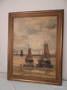 Watercolor: framed. signed H.W. Hudog /Hudag 30" Tall x 22" Wide