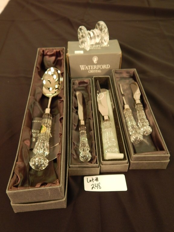 Waterford collection: comprised of Waterford serving pieces and knife rest