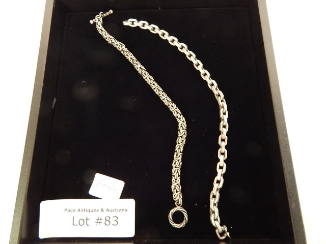 2 STERLING SILVER LINK BRACELETS: 2.88 oz