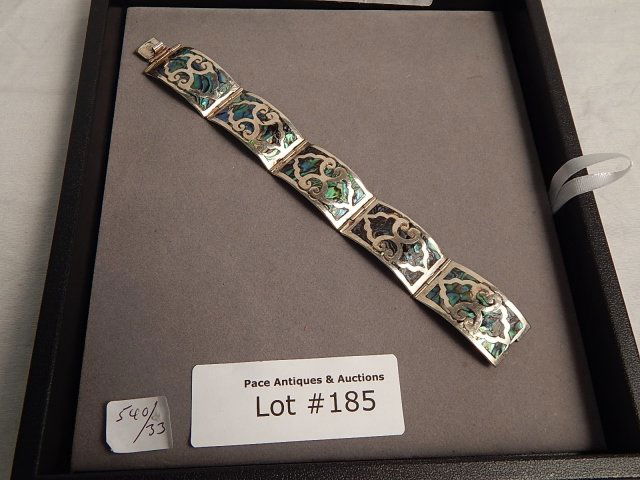 LARGE LINK BRACLET: abalone