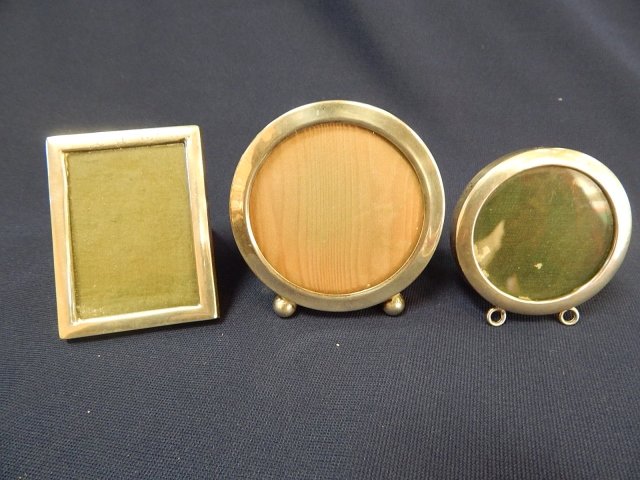 3 STERLING PICTURE FRAMES: 3 INCHES TALL