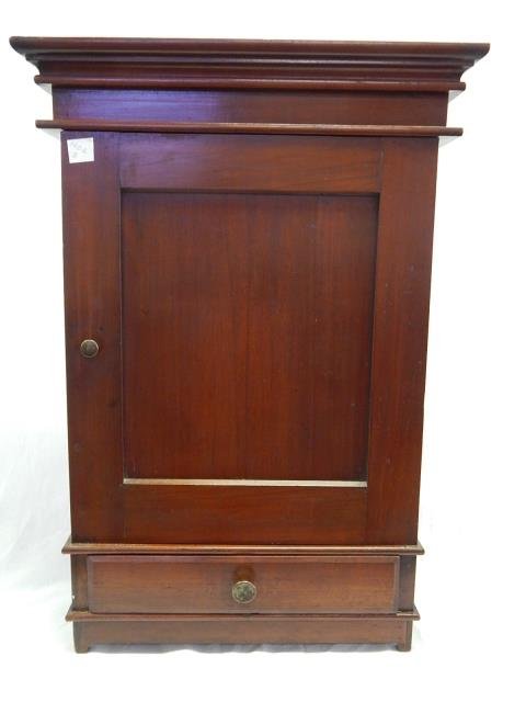 WALL CABINETWITH DRAWER: 27" TALL, 16" WIDE, 7 1/2" DEEP. CLEAN CHERRY WOOD