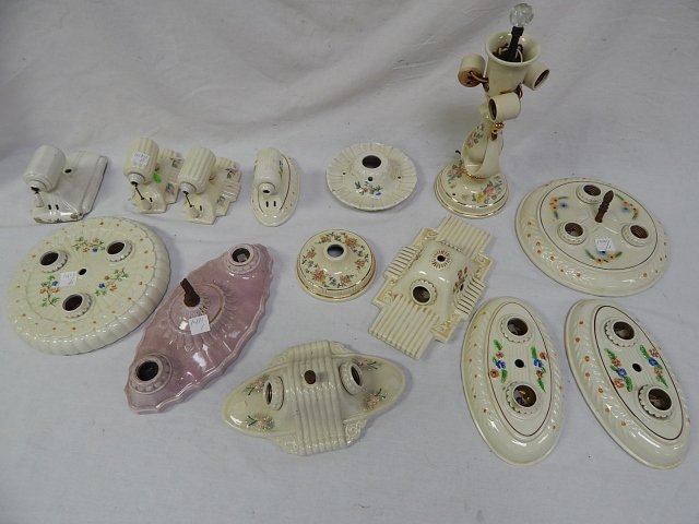 PORCELAINEER FIXTURES: PORCELAINEER WALL SCONCES AND CEILING FIXTURES.