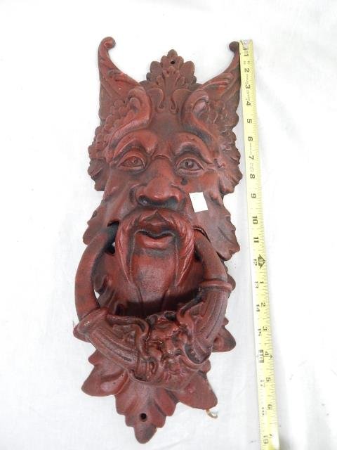REPRODUCTION IRON DOOR KNOCKER: 19 INCHES TALL