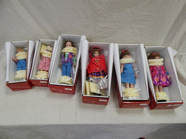 SIX BETSY MCCALLS DOLLS: KERRY, LINDA, 1970s BETSY, RED RIDING HOOD, IRISH DANCING, BETSY STARTER.