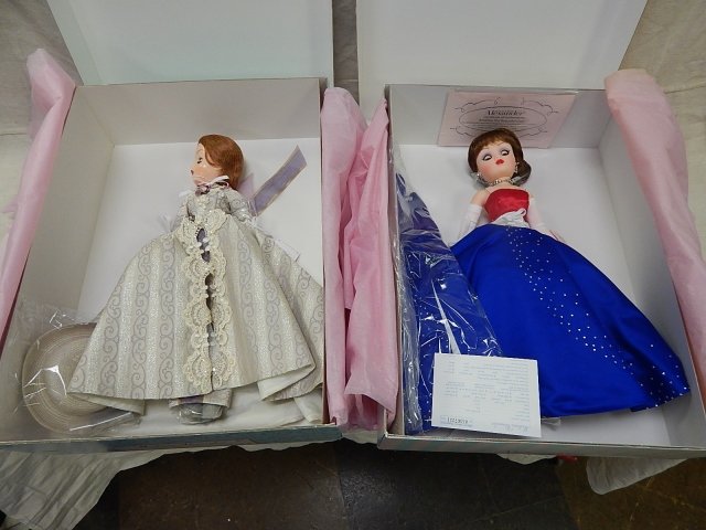 TWO LARGE SIZE MADAME ALEXANDER DOLLS: CISSY ROMANTIC DREAMS, AMERICA THE BEAUTIFUL.